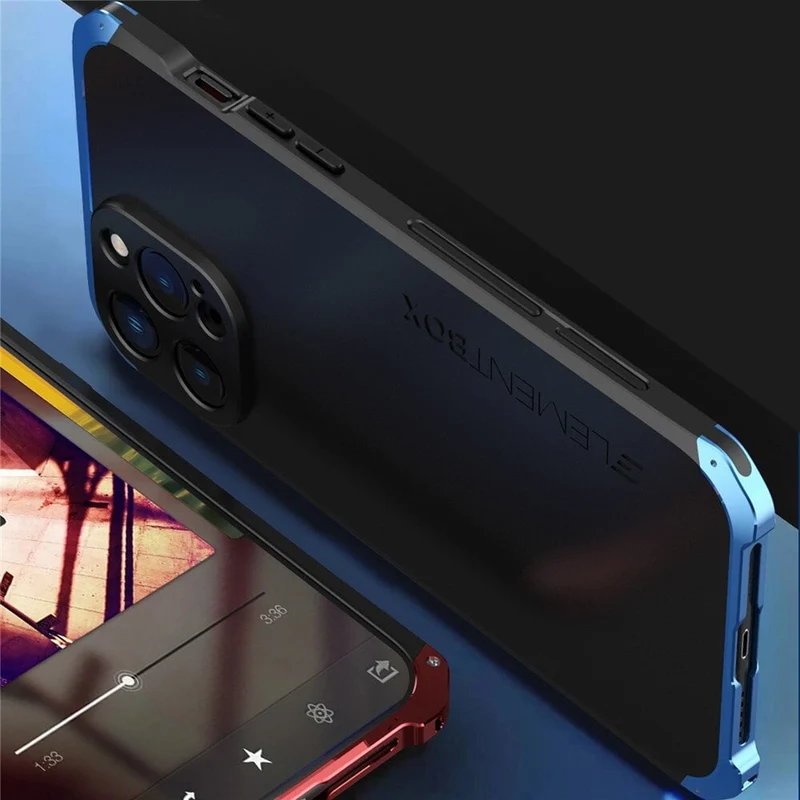 Metalen Pantserhoesje iPhone 14 15 16 Pro Max Valbestendig Camera Bescherming Anti-Vingerafdruk Shockproof | Sansoti