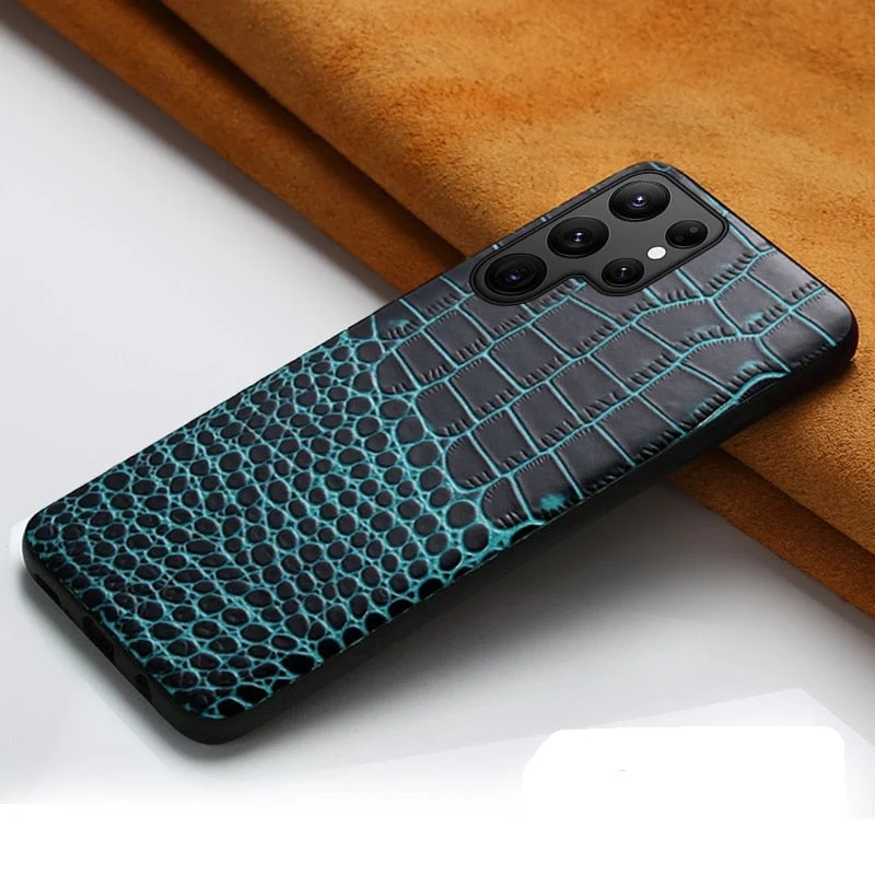 Leren Telefoonhoesje Tweekleurig Design voor Samsung Modellen met Camerabescherming en Schokbestendig | Sansoti