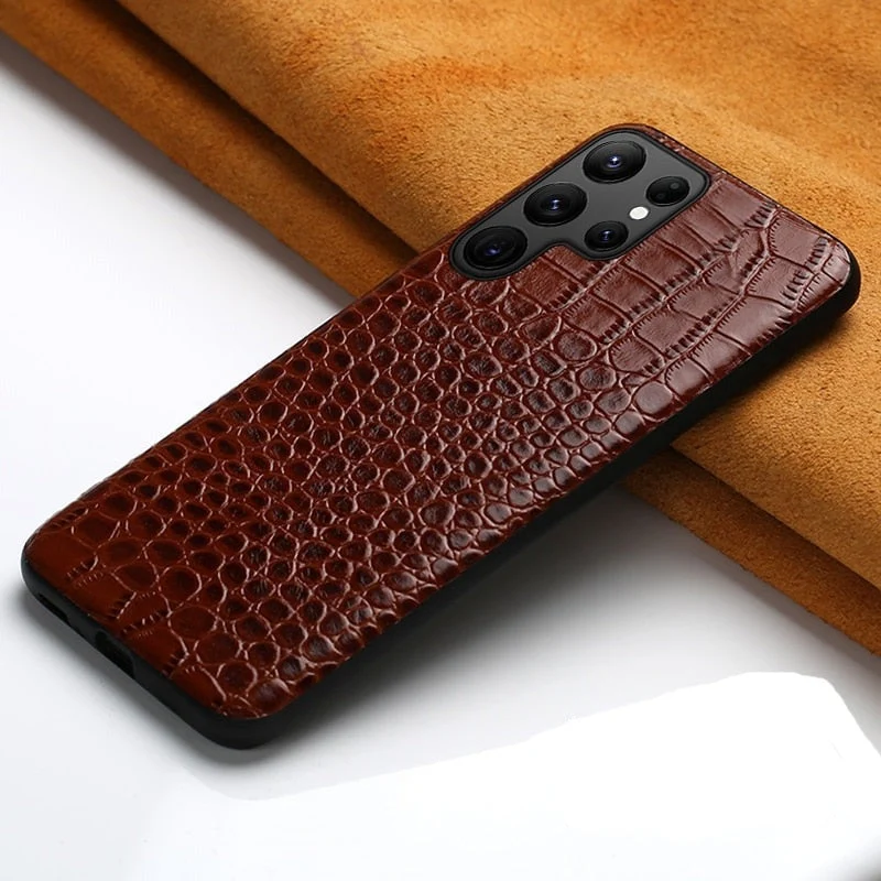 Leren Telefoonhoesje Tweekleurig Design voor Samsung Modellen met Camerabescherming en Schokbestendig | Sansoti