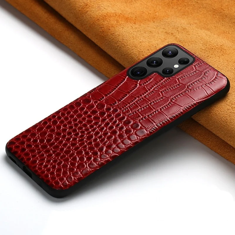 Leren Telefoonhoesje Tweekleurig Design voor Samsung Modellen met Camerabescherming en Schokbestendig | Sansoti