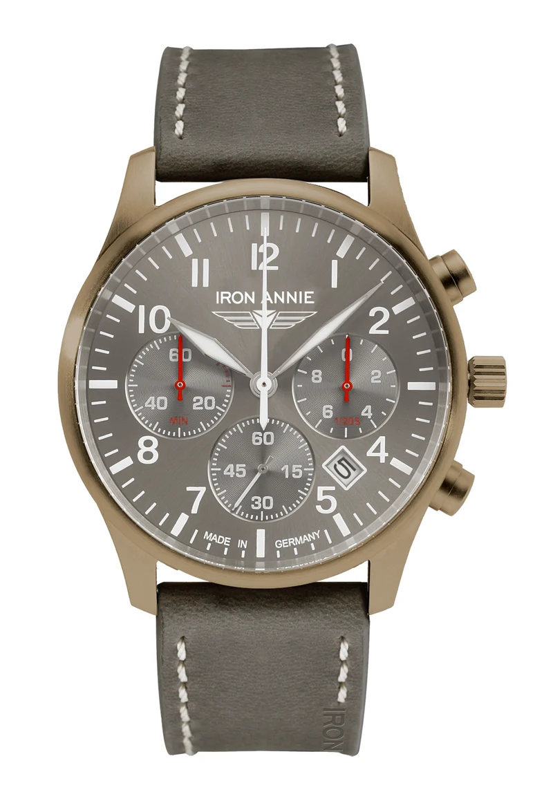 Iron Annie Captains Line 5674-4 Herren Chronograph Gold • Mineralglas • 10 bar
