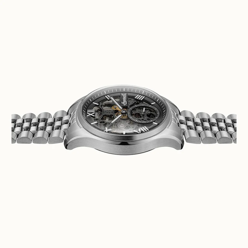 Ingersoll The Maverick I17403 Herrenuhr Silber • Automatikwerk • Skelett-Zifferblatt