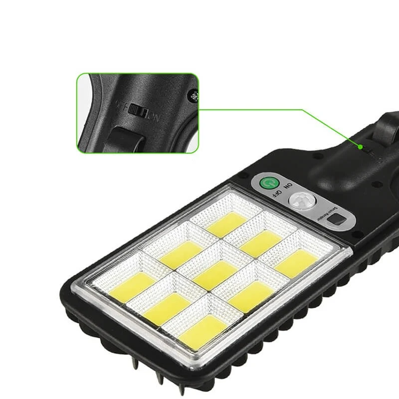Waterdichte Solar Buitenlamp met Bewegingssensor 100W – IP67 LED-Schijnwerper voor Erf, Oprit en Tuin met Afstandsbediening | Sansoti