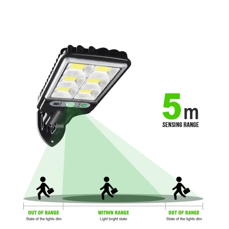 Waterdichte Solar Buitenlamp met Bewegingssensor 100W – IP67 LED-Schijnwerper voor Erf, Oprit en Tuin met Afstandsbediening | Sansoti