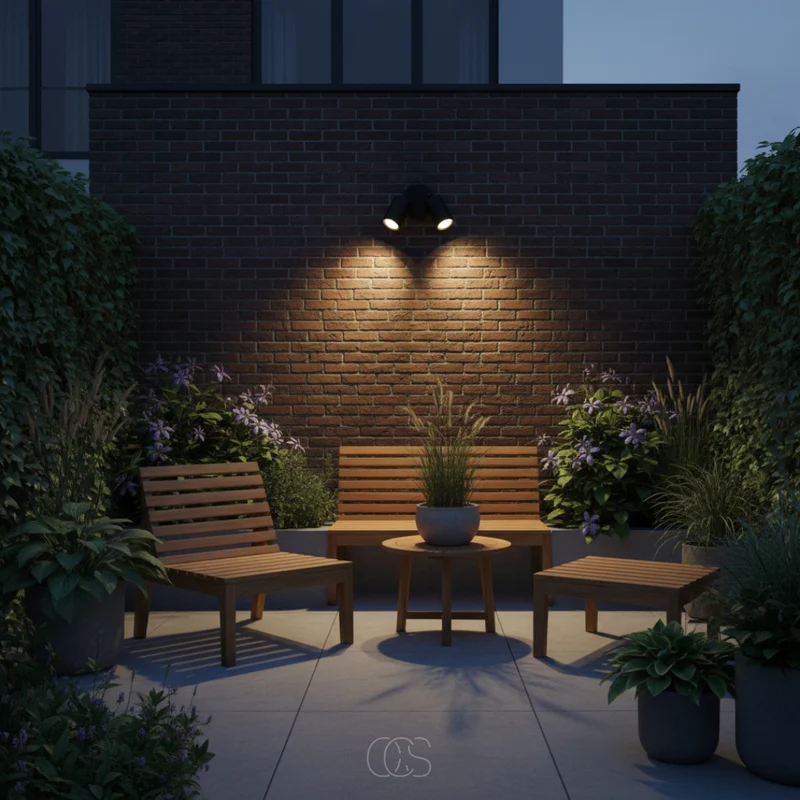Verstelbare Dubbele LED Buitenwandlamp Zwart Aluminium Glas 20W IP65 Weerbestendig Spotverlichting Gevel | Sansoti