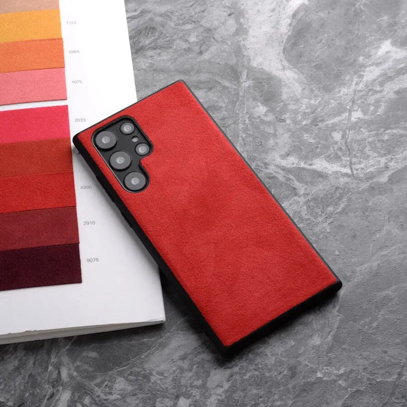 Premium Suède-achtige Telefoonhoes Samsung Galaxy met Comfortabele Grip Schokabsorptie en Stijlvolle Bescherming | Sansoti
