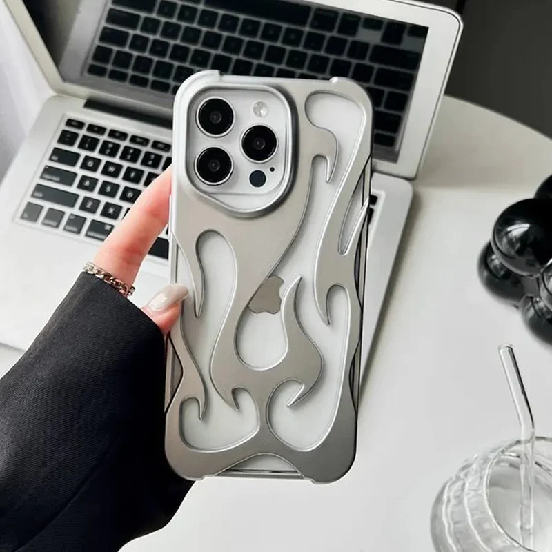 Geperforeerde Telefoonhoes iPhone met Vlammendesign Warmteafvoer Mat of Glanzend Afwerking Beschermhoes | Sansoti