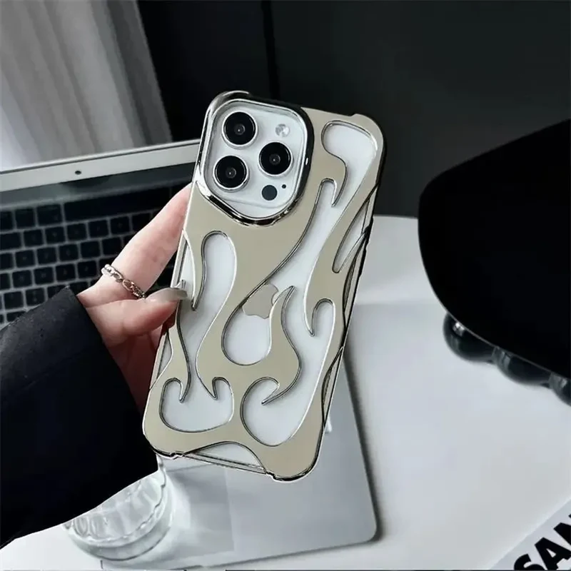 Geperforeerde Telefoonhoes iPhone met Vlammendesign Warmteafvoer Mat of Glanzend Afwerking Beschermhoes | Sansoti