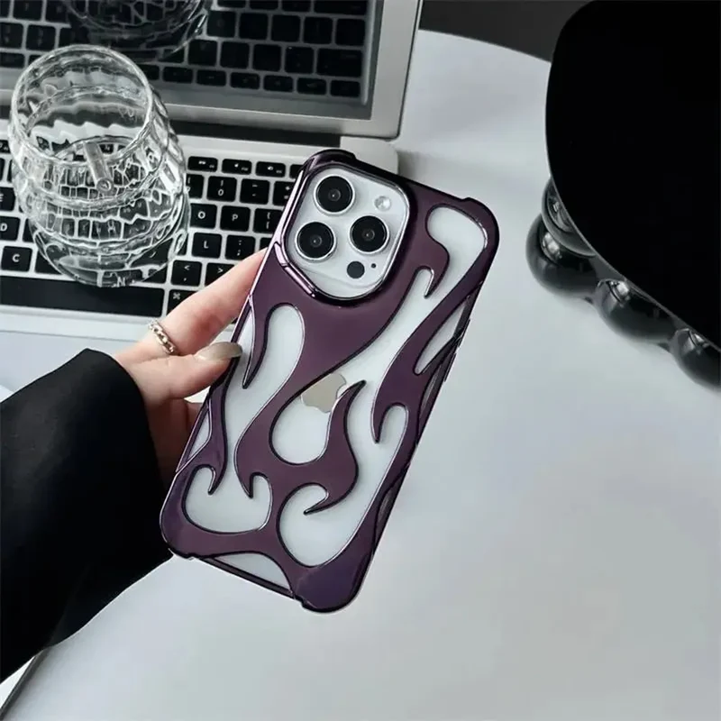 Geperforeerde Telefoonhoes iPhone met Vlammendesign Warmteafvoer Mat of Glanzend Afwerking Beschermhoes | Sansoti
