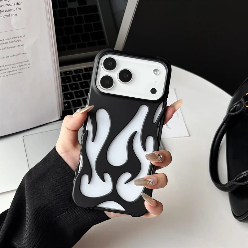 Geperforeerde Telefoonhoes iPhone met Vlammendesign Warmteafvoer Mat of Glanzend Afwerking Beschermhoes | Sansoti