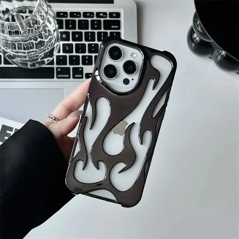 Geperforeerde Telefoonhoes iPhone met Vlammendesign Warmteafvoer Mat of Glanzend Afwerking Beschermhoes | Sansoti