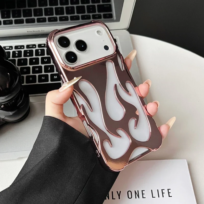 Geperforeerde Telefoonhoes iPhone met Vlammendesign Warmteafvoer Mat of Glanzend Afwerking Beschermhoes | Sansoti