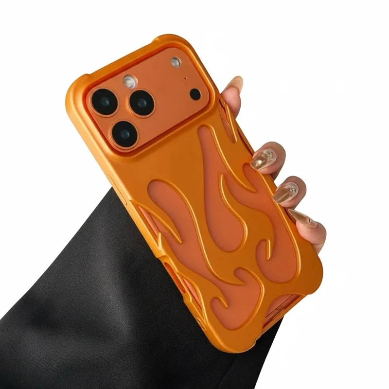 Geperforeerde Telefoonhoes iPhone met Vlammendesign Warmteafvoer Mat of Glanzend Afwerking Beschermhoes | Sansoti
