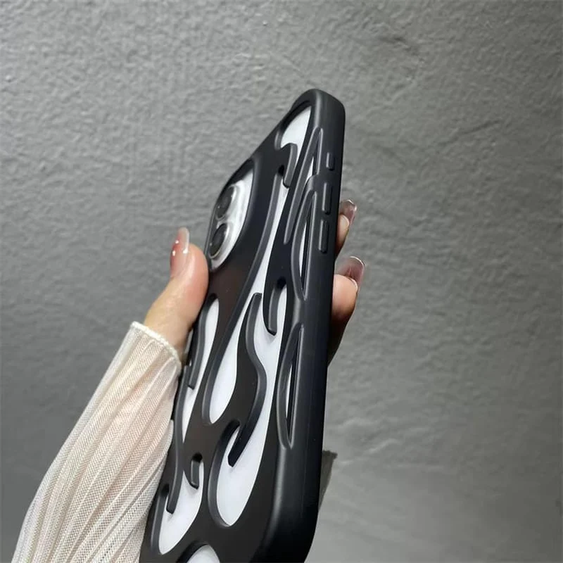 Geperforeerde Telefoonhoes iPhone met Vlammendesign Warmteafvoer Mat of Glanzend Afwerking Beschermhoes | Sansoti