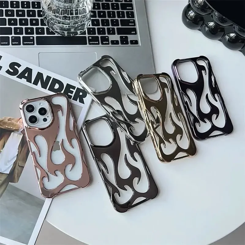 Geperforeerde Telefoonhoes iPhone met Vlammendesign Warmteafvoer Mat of Glanzend Afwerking Beschermhoes | Sansoti