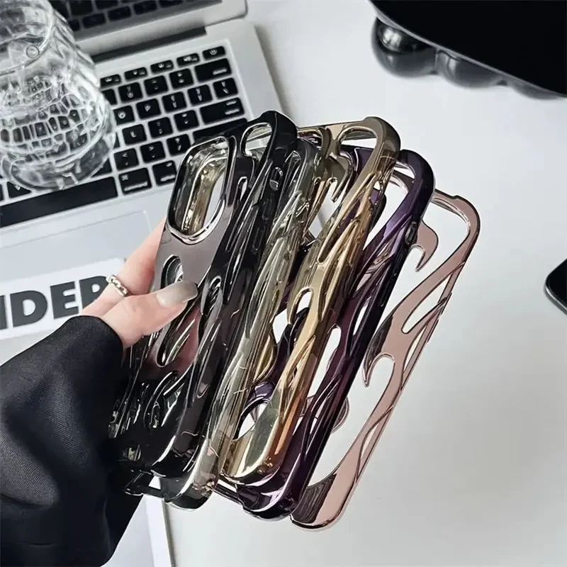 Geperforeerde Telefoonhoes iPhone met Vlammendesign Warmteafvoer Mat of Glanzend Afwerking Beschermhoes | Sansoti