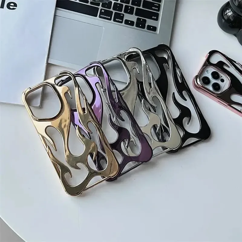 Geperforeerde Telefoonhoes iPhone met Vlammendesign Warmteafvoer Mat of Glanzend Afwerking Beschermhoes | Sansoti