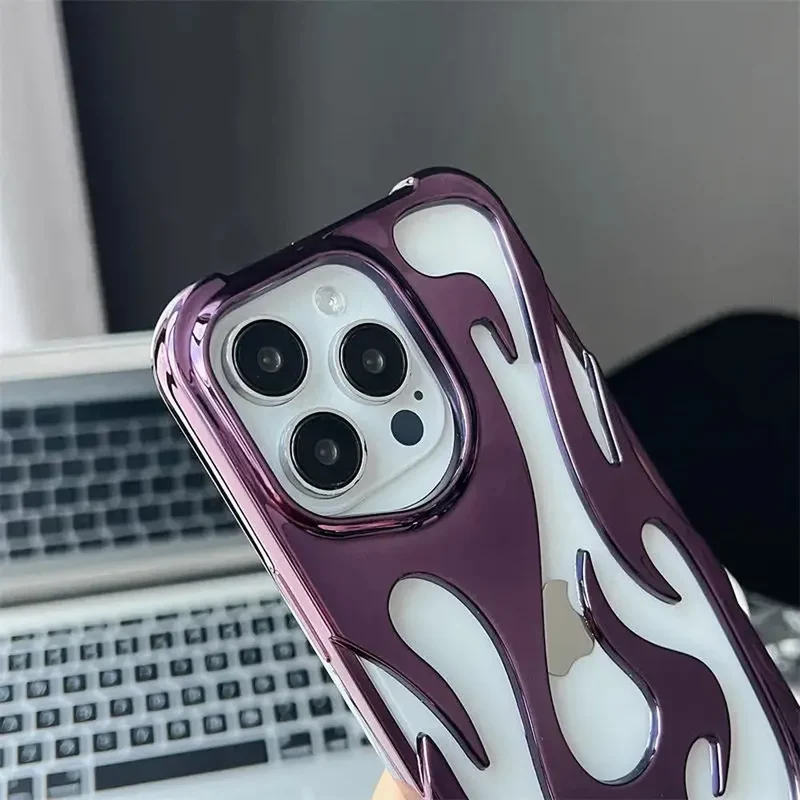 Geperforeerde Telefoonhoes iPhone met Vlammendesign Warmteafvoer Mat of Glanzend Afwerking Beschermhoes | Sansoti