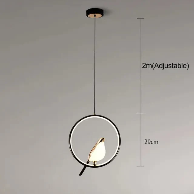 Hanglamp met Gouden Vogelsculptuur en LED-Verlichting voor Woonkamer Eetkamer Hal Slaapkamer Modern Design | Sansoti