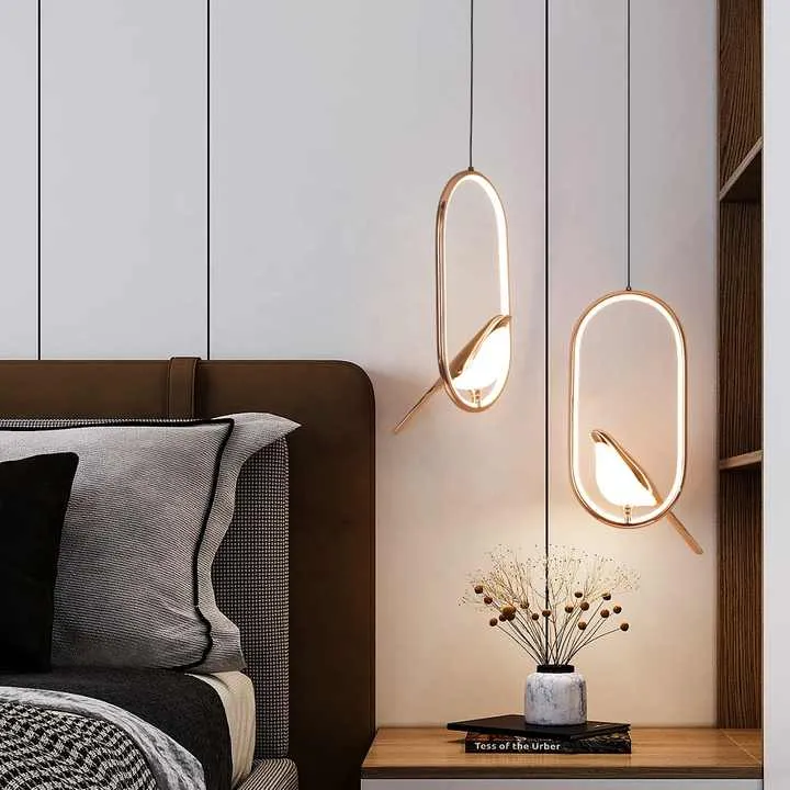 Hanglamp met Gouden Vogelsculptuur en LED-Verlichting voor Woonkamer Eetkamer Hal Slaapkamer Modern Design | Sansoti