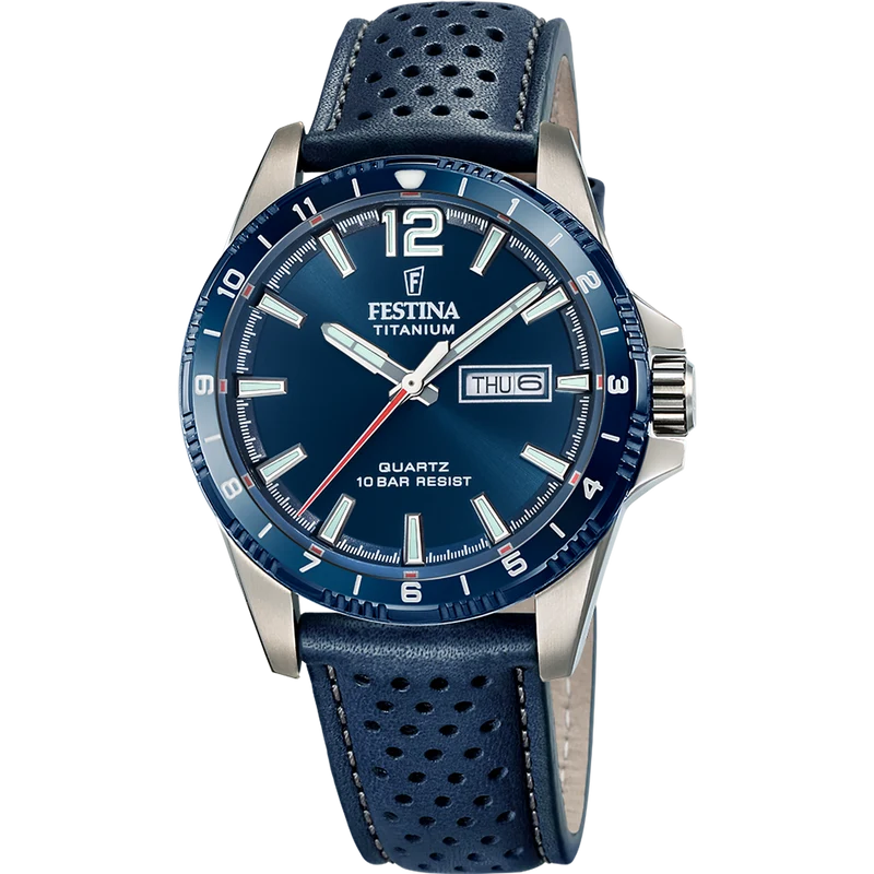 Festina Titanium F20699/2 Herrenuhr Blau • Titangehäuse • 10 ATM Wasserschutz
