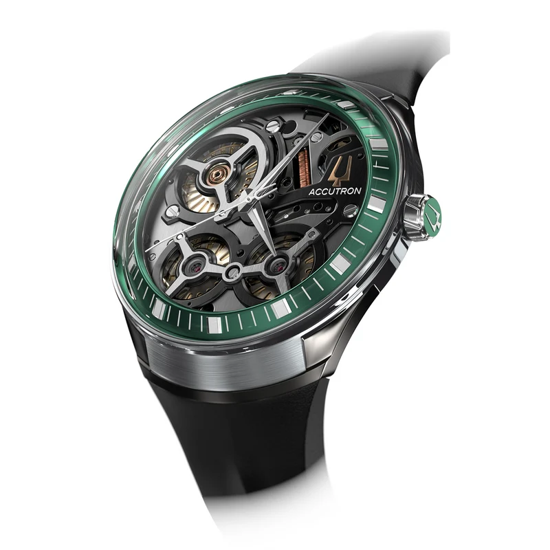 Bulova Accutron DNA 2ES8A001 Herrenuhr Grün • Saphirglas • 720 Tage Gangreserve
