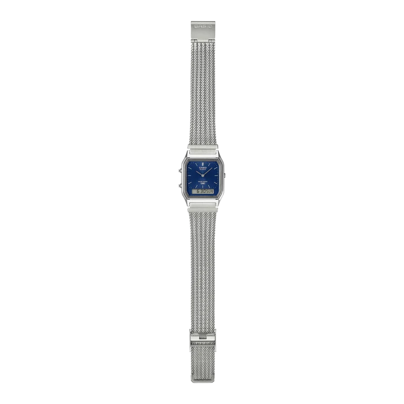 Casio Vintage AQ-230EM-2AEF Armbanduhr Blau • Analog-Digital • Mesh-Armband