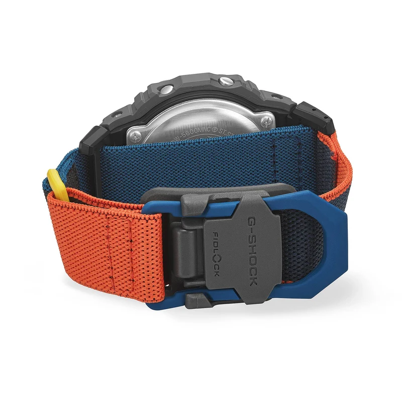 Casio DW-5600MNC-8A2ER G-Shock Origin Armbanduhr Anthrazit/Blau • FIDLOCK® Magnetschließe • Biobasiertes Resin