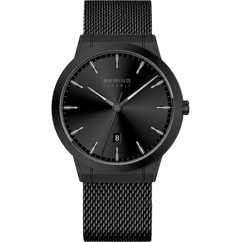 Bering Ceramic 11440-122 Damenuhr Schwarz • Solarwerk • Saphirglas