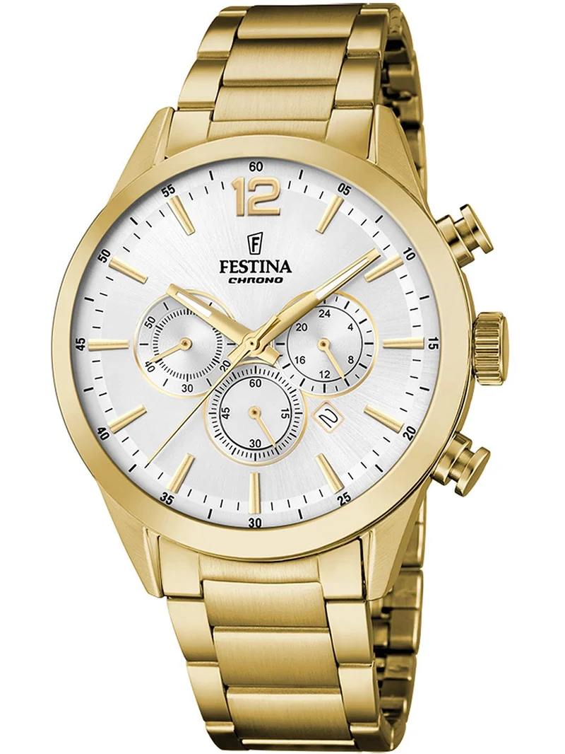 Festina Timeless Chronograph F20633/1 Herrenuhr Gold • Mineralglas • 5 ATM