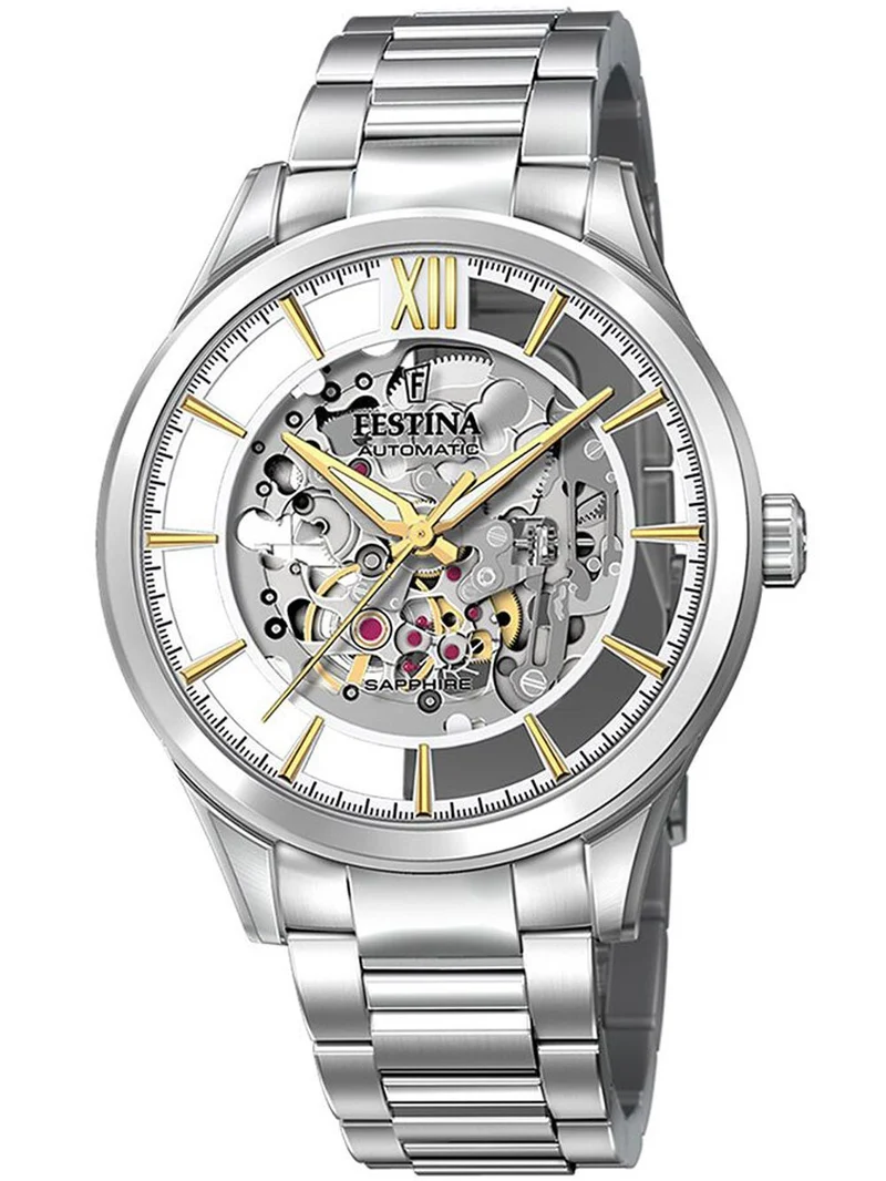 Festina Skeleton F20630/1 Herren Automatikuhr • Saphirglas • Transparentes Zifferblatt