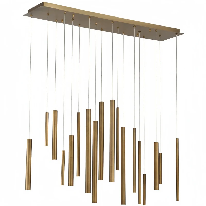Moderne Lineaire Hanglamp met Verstelbare Aluminium Tubes en LED Spotverlichting voor Keukeneiland Eetkamer | Sansoti