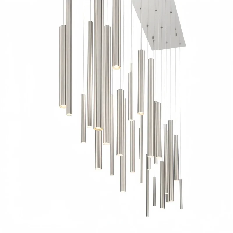 Moderne Lineaire Hanglamp met Verstelbare Aluminium Tubes en LED Spotverlichting voor Keukeneiland Eetkamer | Sansoti