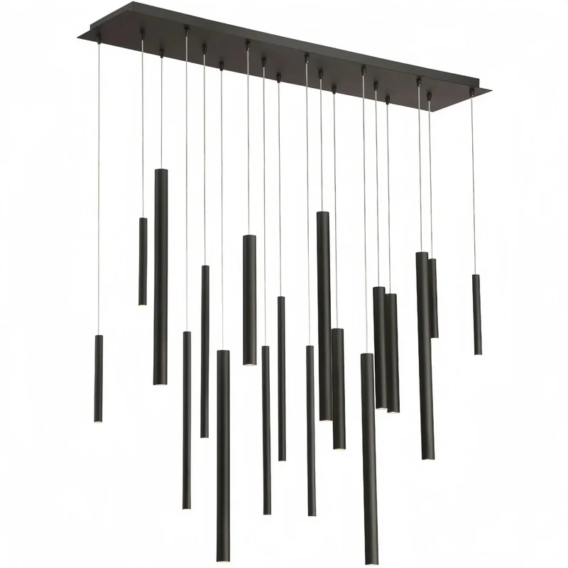 Moderne Lineaire Hanglamp met Verstelbare Aluminium Tubes en LED Spotverlichting voor Keukeneiland Eetkamer | Sansoti