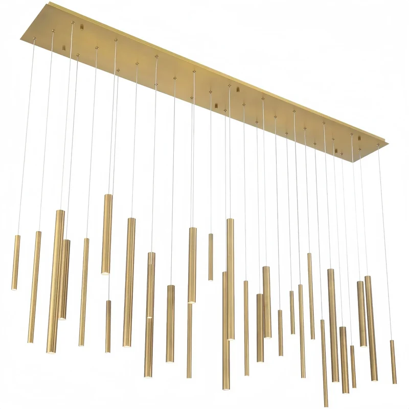 Moderne Lineaire Hanglamp met Verstelbare Aluminium Tubes en LED Spotverlichting voor Keukeneiland Eetkamer | Sansoti