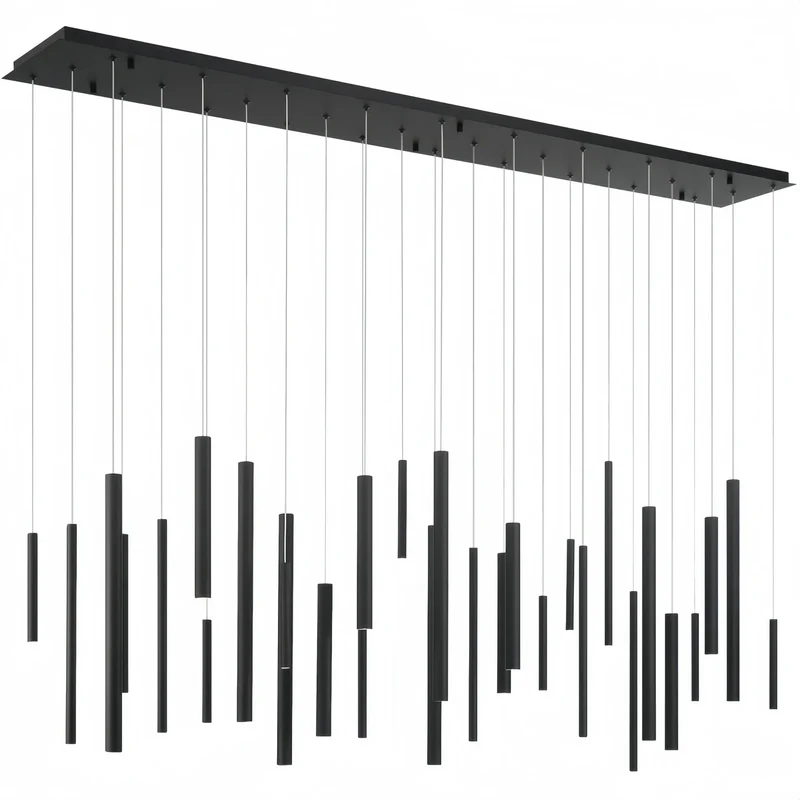 Moderne Lineaire Hanglamp met Verstelbare Aluminium Tubes en LED Spotverlichting voor Keukeneiland Eetkamer | Sansoti