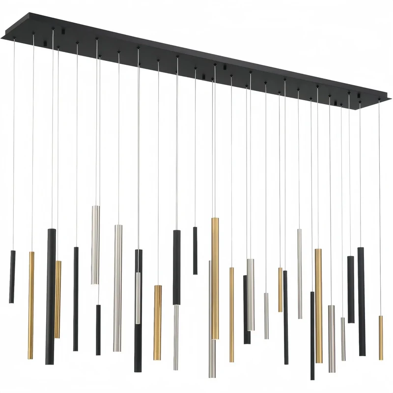 Moderne Lineaire Hanglamp met Verstelbare Aluminium Tubes en LED Spotverlichting voor Keukeneiland Eetkamer | Sansoti