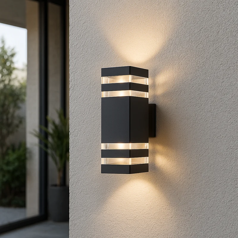 Dubbele Buitenwandlamp LED Aluminium Warmwit 3000K Up Down Tuinverlichting Gevel Terras Wandverlichting | Sansoti