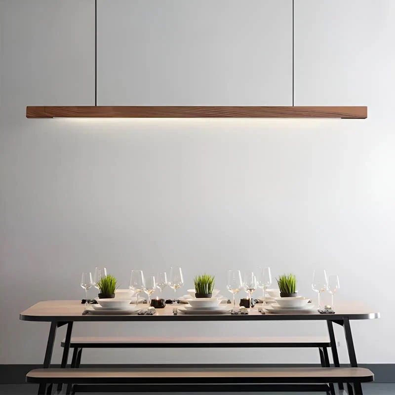 Hanglamp Hout LED Keukeneiland Verstelbaar Eethoek Bar Sfeervol Scandinavisch Design Warm Licht Dimbaar | Sansoti