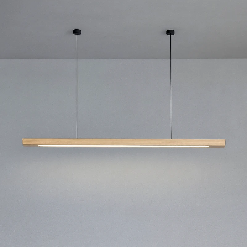 Hanglamp Hout LED Keukeneiland Verstelbaar Eethoek Bar Sfeervol Scandinavisch Design Warm Licht Dimbaar | Sansoti