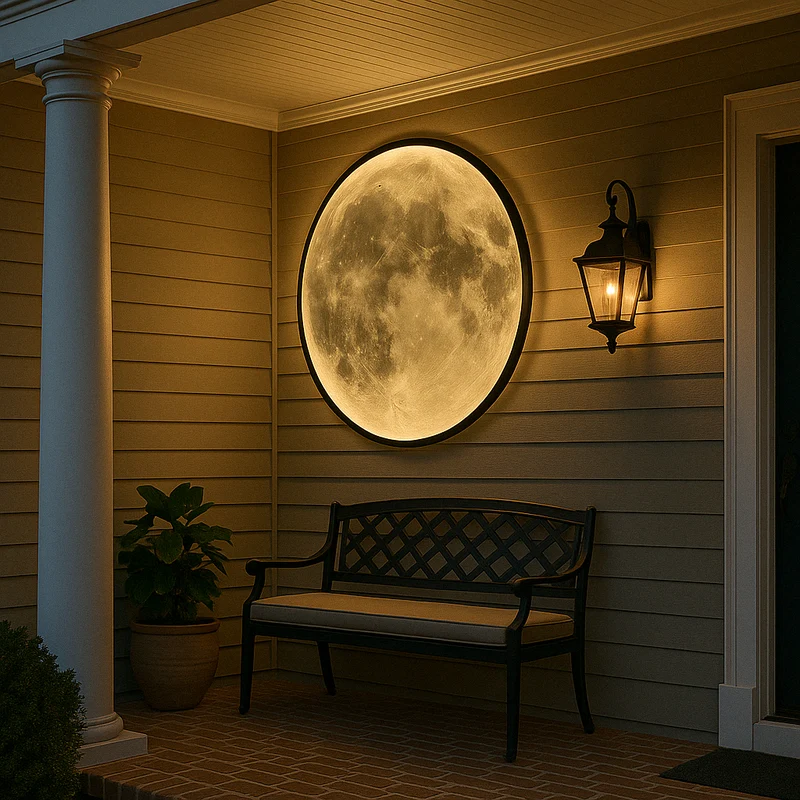 Wandlamp Maan Design LED Verlichting met Driekleurig Licht voor Woonkamer Slaapkamer Terras Tuin 40-80cm | Sansoti