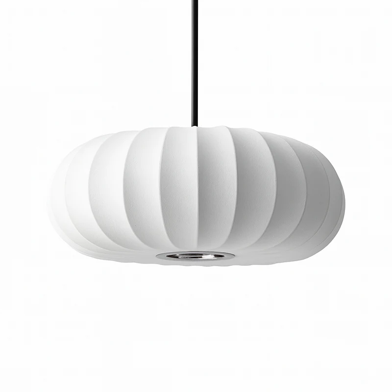 Hanglamp met Zijden Kap Ø30-50cm Warm Wit LED 3000K Eettafel Keukeneiland Woonkamer Plafondverlichting | Sansoti