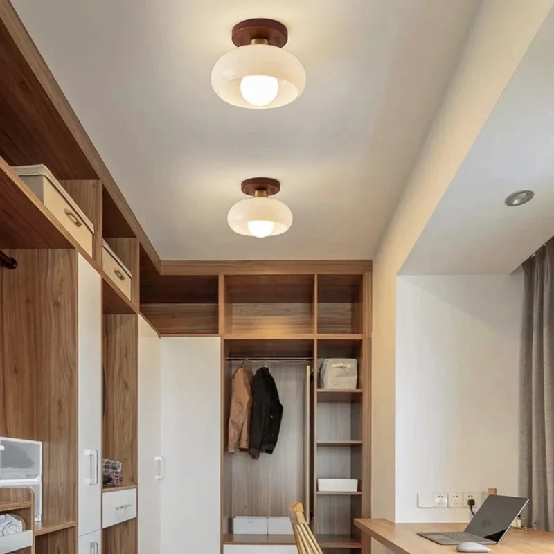 Plafondlamp Glazen Bol Crème Warm Wit LED E27 Bauhaus Design Hal Slaapkamer Woonkamer Plafondverlichting | Sansoti