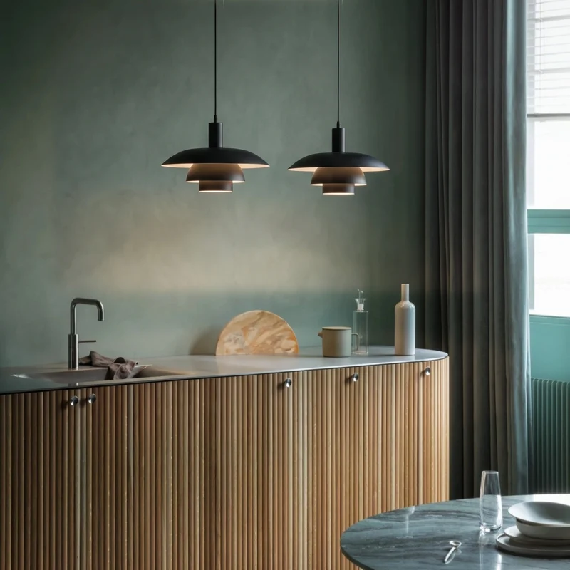 Scandinavische Metalen Hanglamp LED Dimbaar voor Eetkamer Keuken Woonkamer Plafondverlichting 29-39cm | Sansoti