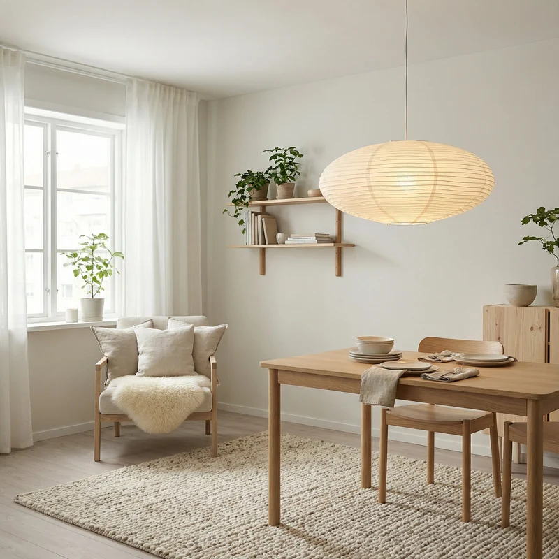 Hanglamp Papier Handgemaakt E27 Verstelbaar Eetkamer Woonkamer Scandinavisch Design Warm Sfeerverlichting | Sansoti