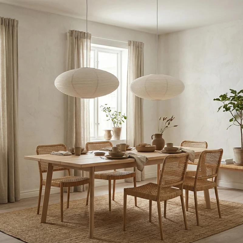 Hanglamp Papier Handgemaakt E27 Verstelbaar Eetkamer Woonkamer Scandinavisch Design Warm Sfeerverlichting | Sansoti