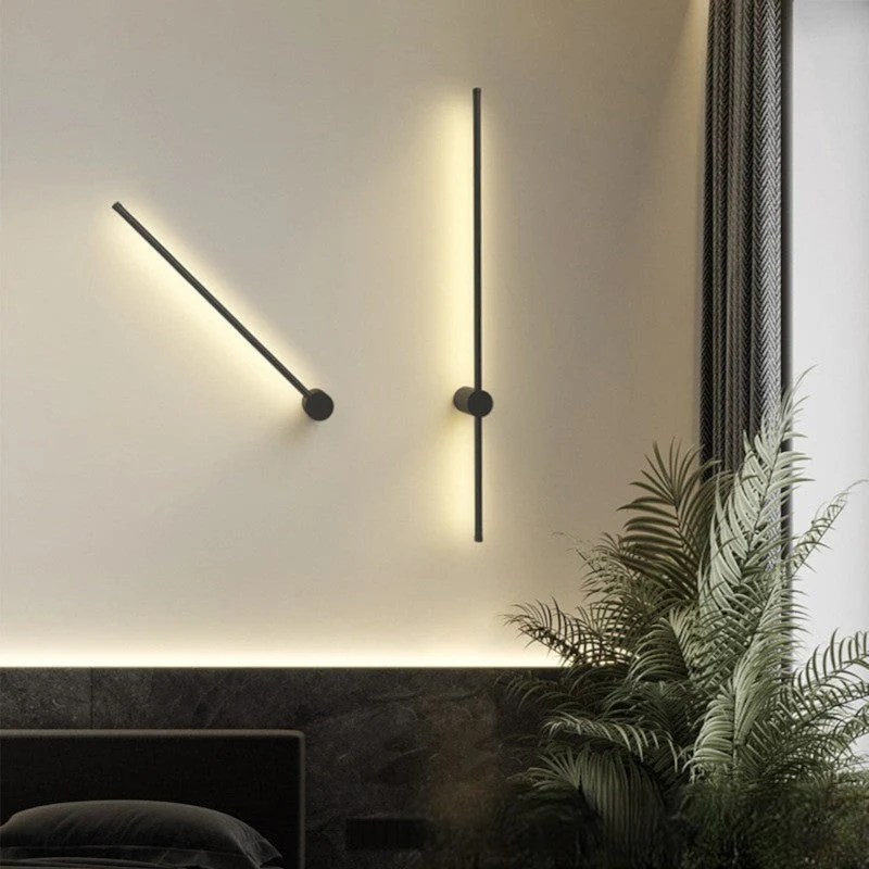 Minimalistische LED Wandlamp Lineair Design Zwart Goud 60-120cm Modern Interieur Eetkamer Bar Woonkamer | Sansoti