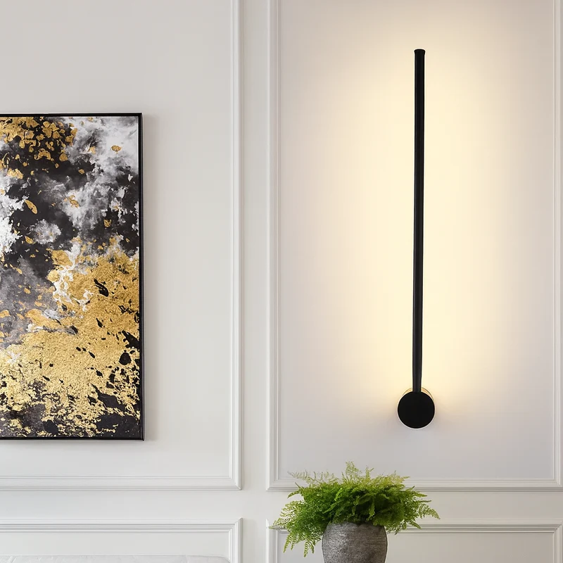 Minimalistische LED Wandlamp Lineair Design Zwart Goud 60-120cm Modern Interieur Eetkamer Bar Woonkamer | Sansoti