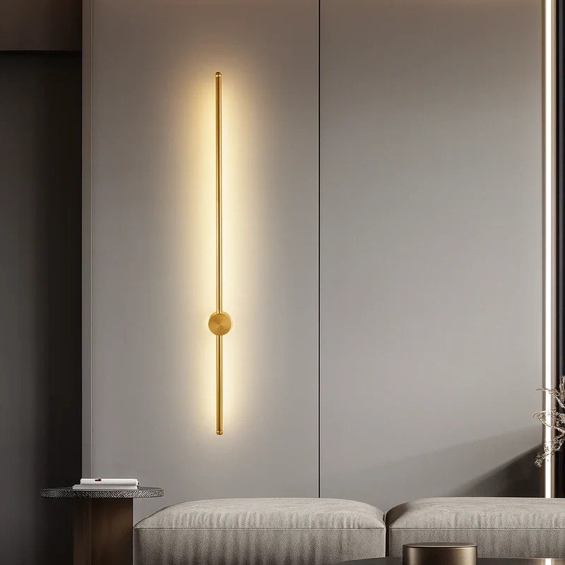 Minimalistische LED Wandlamp Lineair Design Zwart Goud 60-120cm Modern Interieur Eetkamer Bar Woonkamer | Sansoti