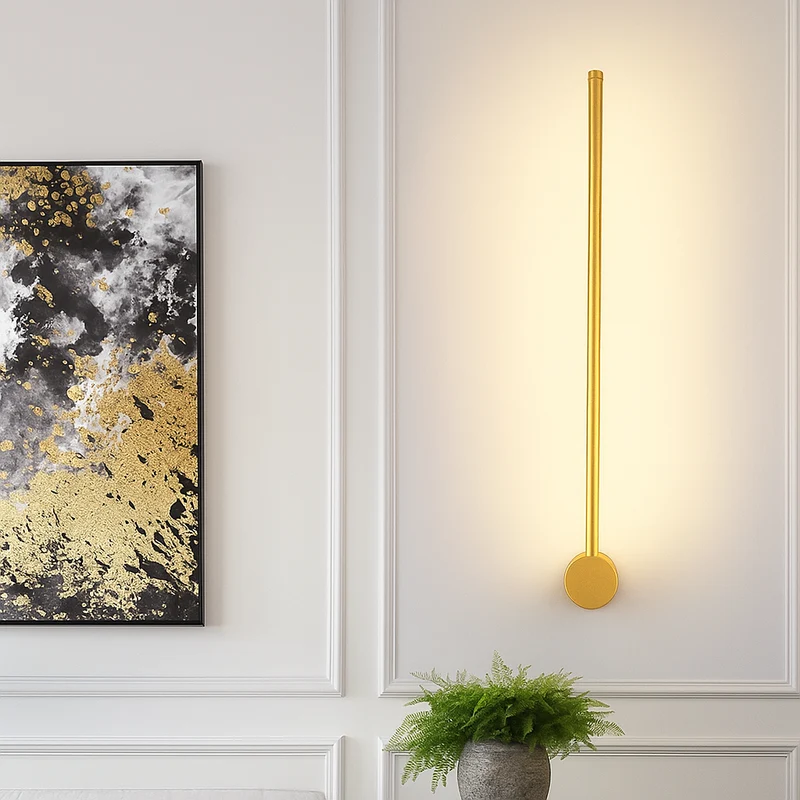 Minimalistische LED Wandlamp Lineair Design Zwart Goud 60-120cm Modern Interieur Eetkamer Bar Woonkamer | Sansoti